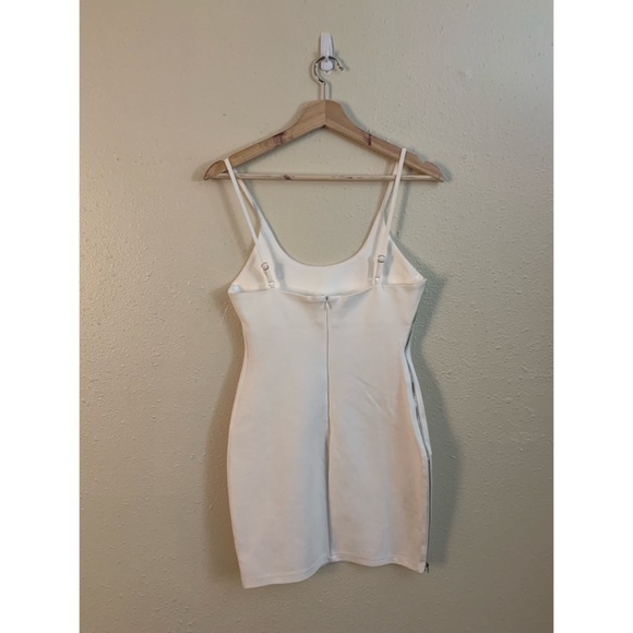 by the way. White Bodycon Mini Dress with Zip Detail - Picture 3 of 6